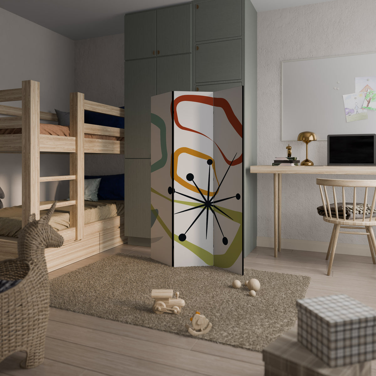 INTO THE RIM Biombo de 3 paneles