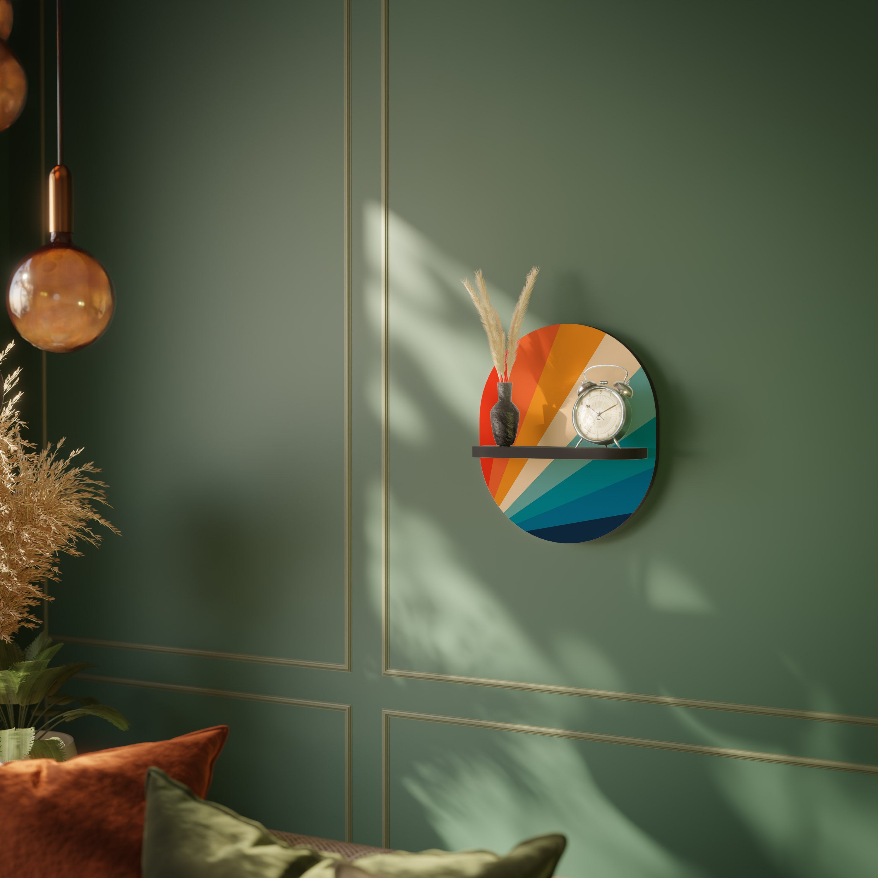 Estantería de arte ovalada PRISM CONCUSSION con acabado negro