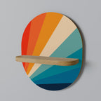 PRISM CONCUSSION Oval Art Shelf In Oak Effect