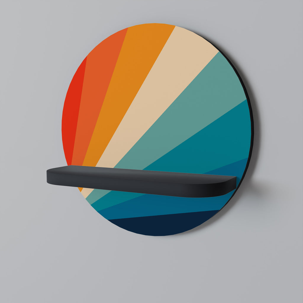 Estantería de arte redonda PRISM CONCUSSION con acabado negro