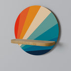 PRISM CONCUSSION Round Art Shelf In Oak Effect