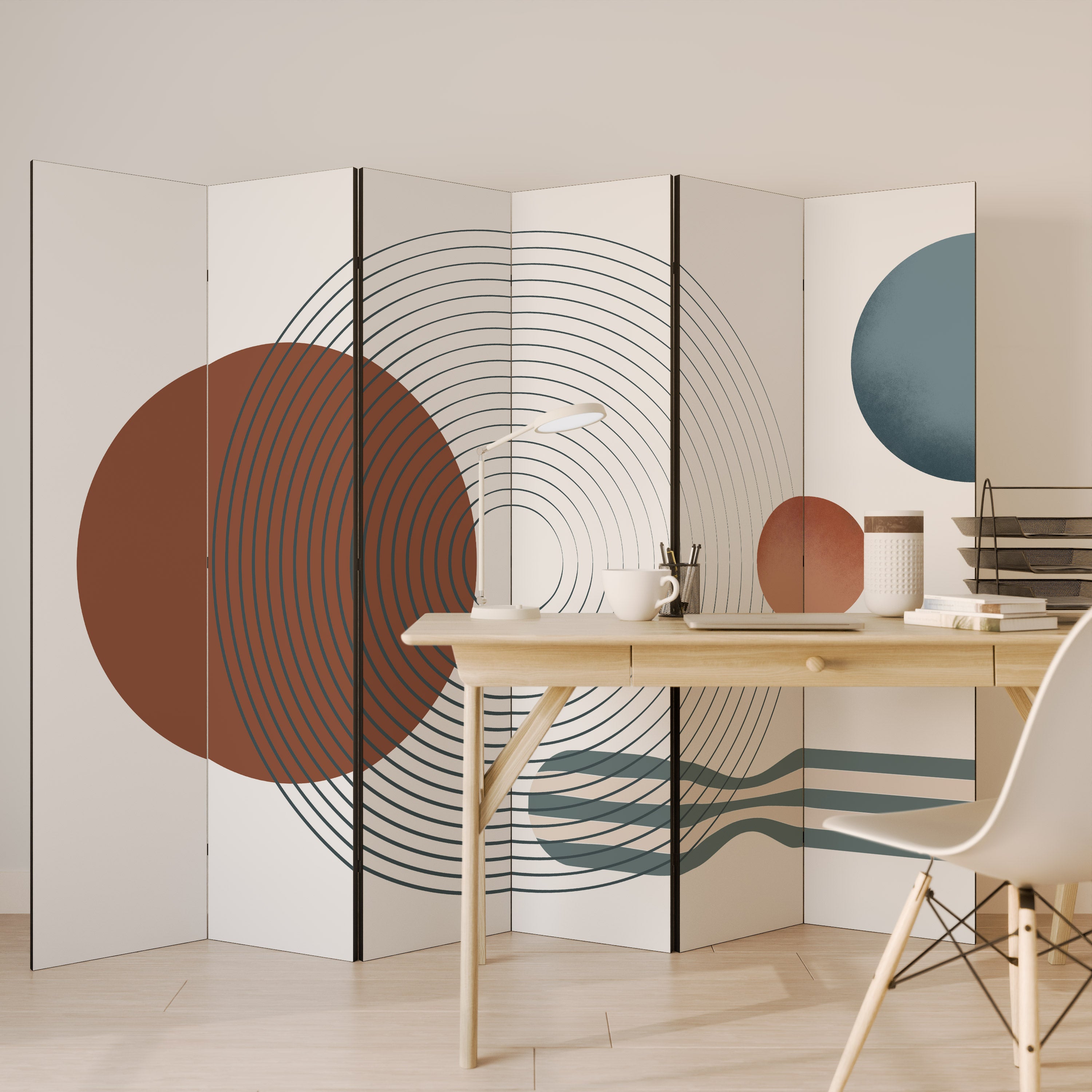 QUIET SNAPSHOT Decorative 6-Panel Room Divider