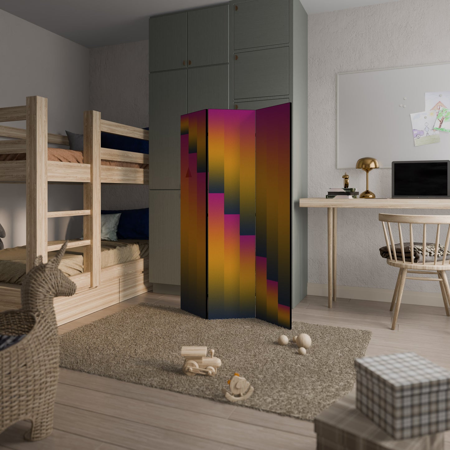 GOLDEN FADE Biombo de 3 paneles