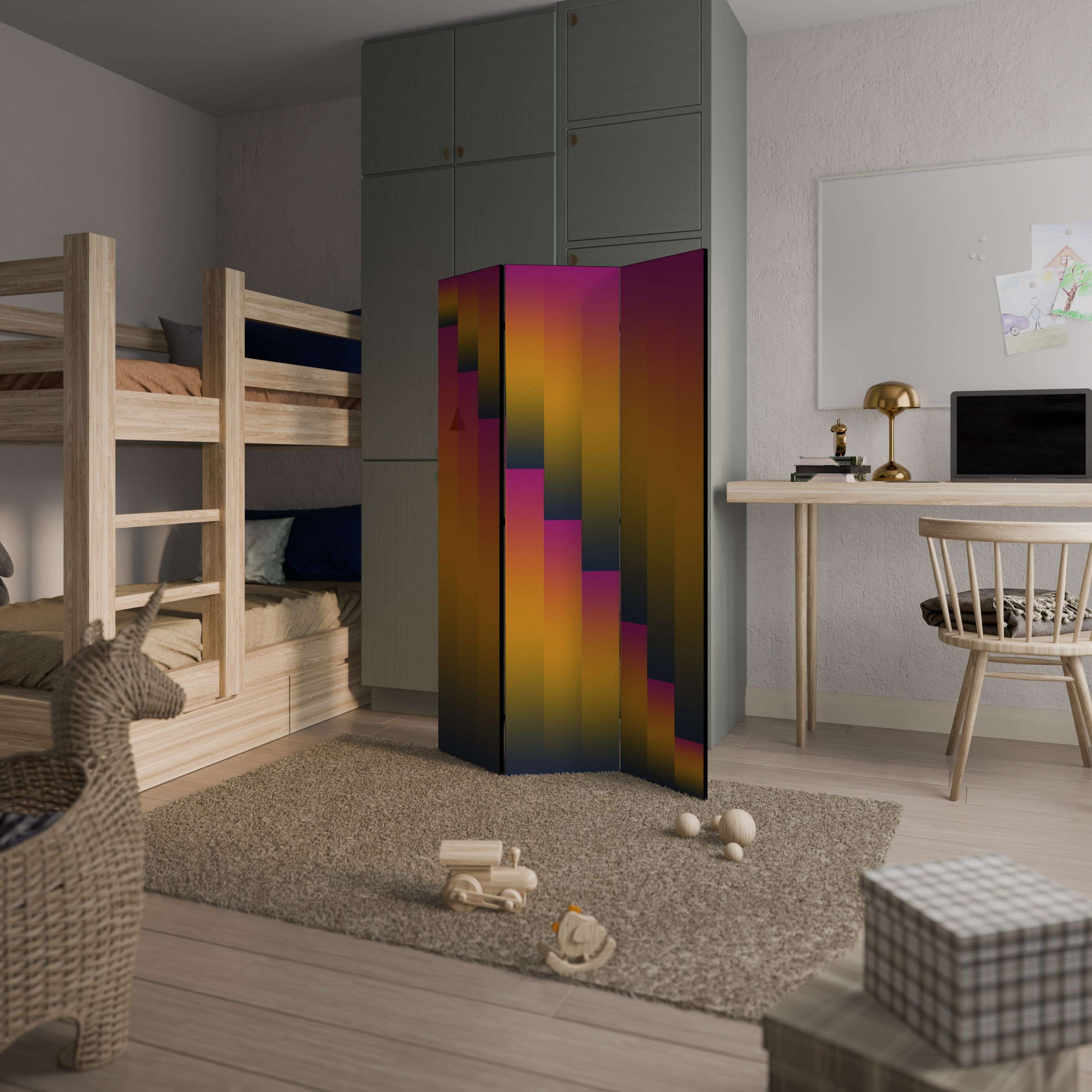 Biombo decorativo de 3 paneles GOLDEN FADE