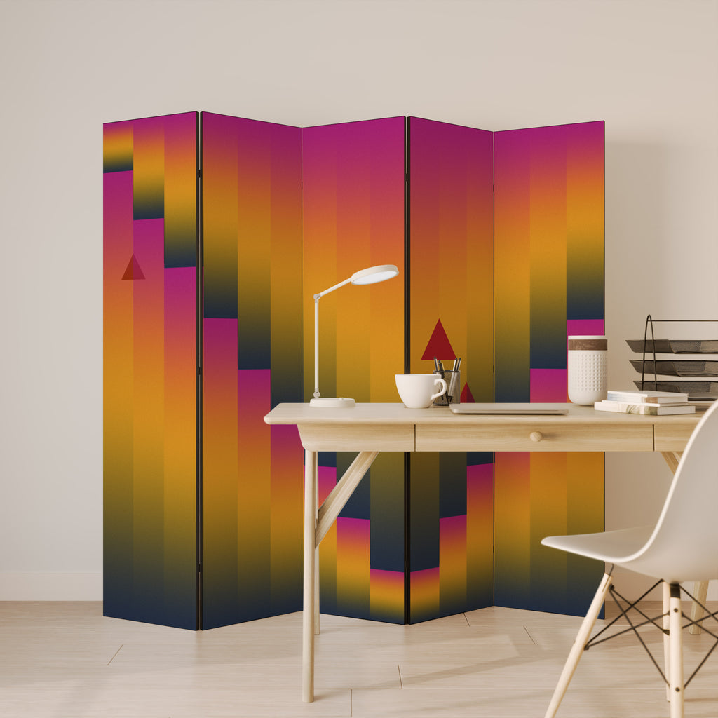 GOLDEN FADE Decorative 5-Panel Room Divider