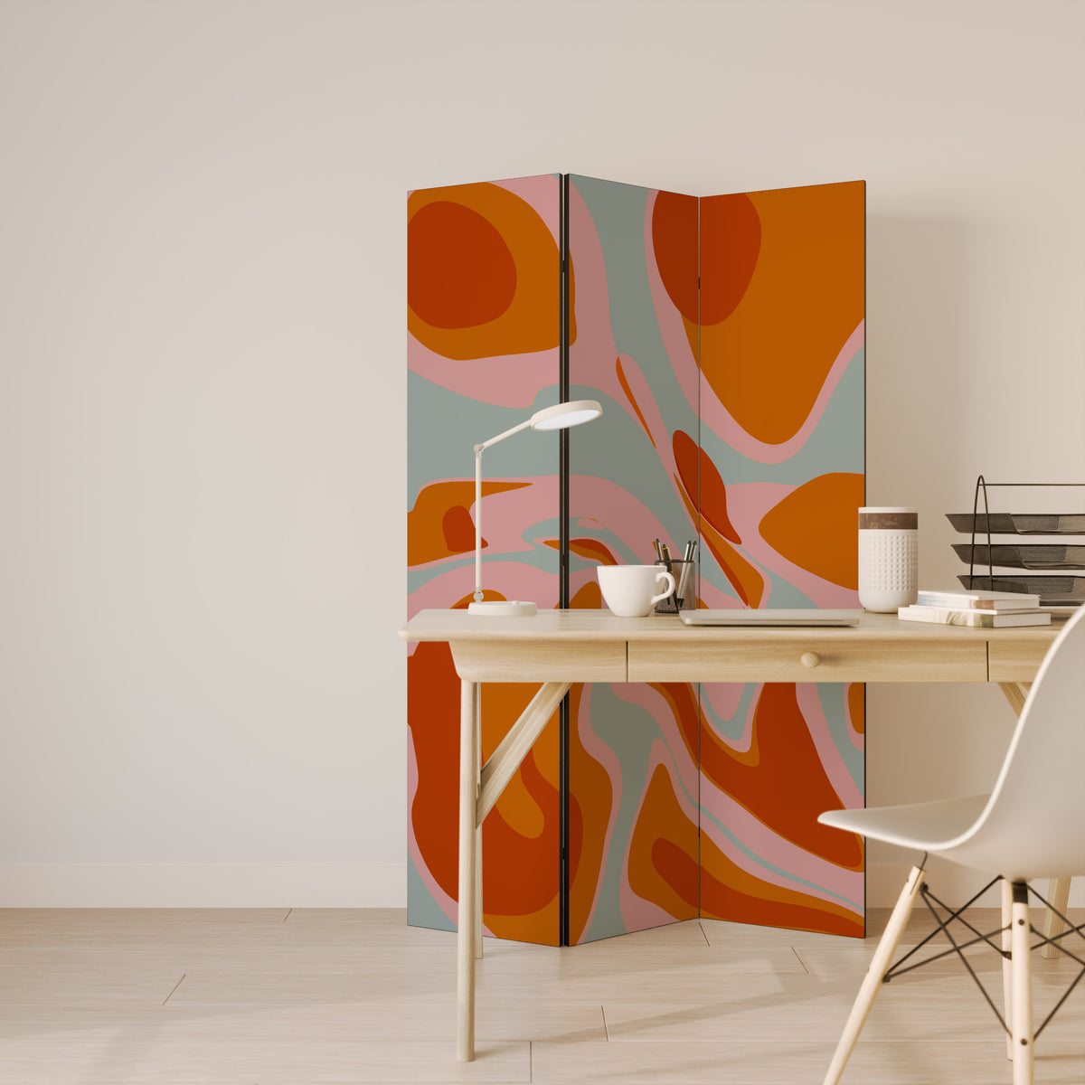 FLOATING BURN Biombo de 3 paneles