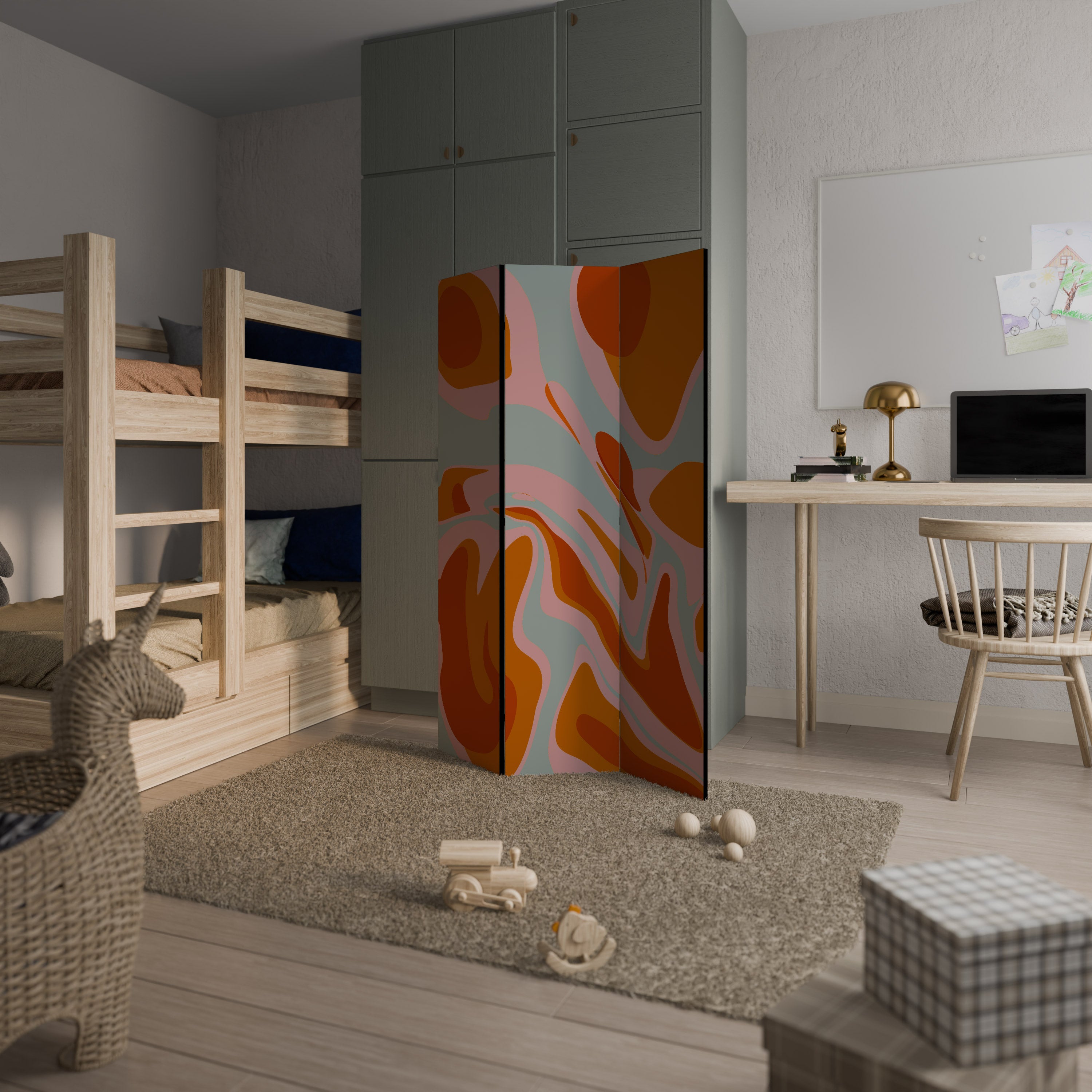 Biombo decorativo de 3 paneles FLOATING BURN