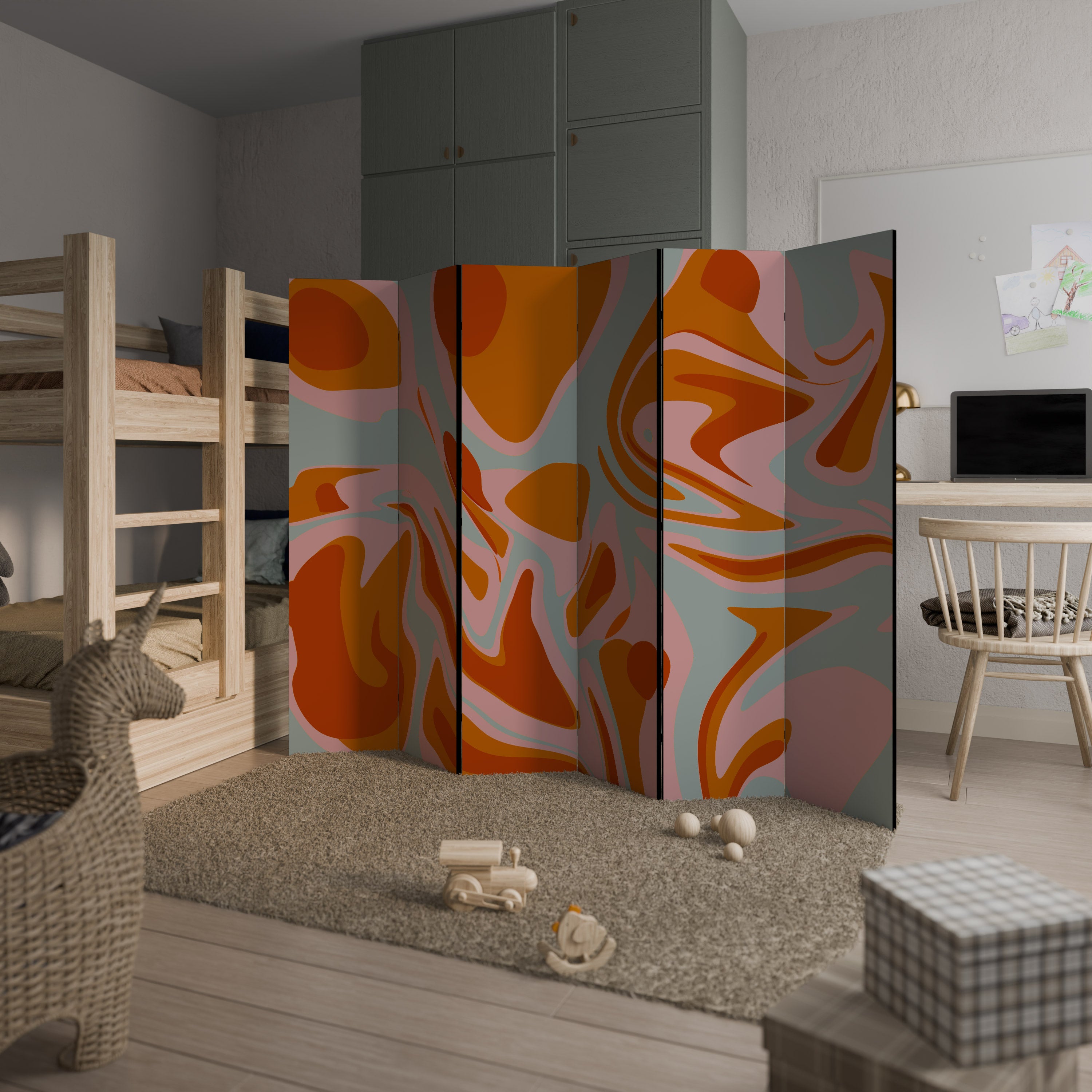 FLOATING BURN Decorative 6-Panel Room Divider