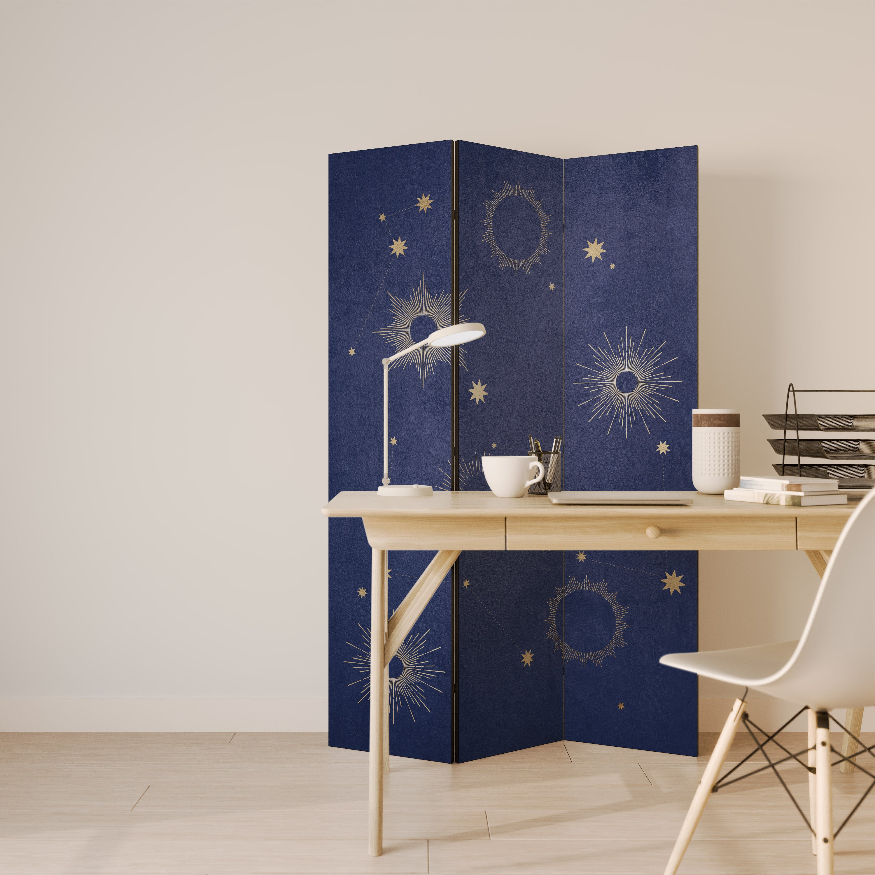 Biombo decorativo de 3 paneles MIDNIGHT PATH