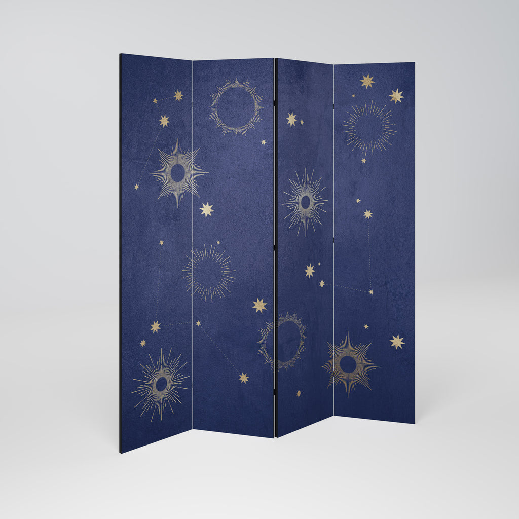 MIDNIGHT PATH Decorative 4-Panel Room Divider