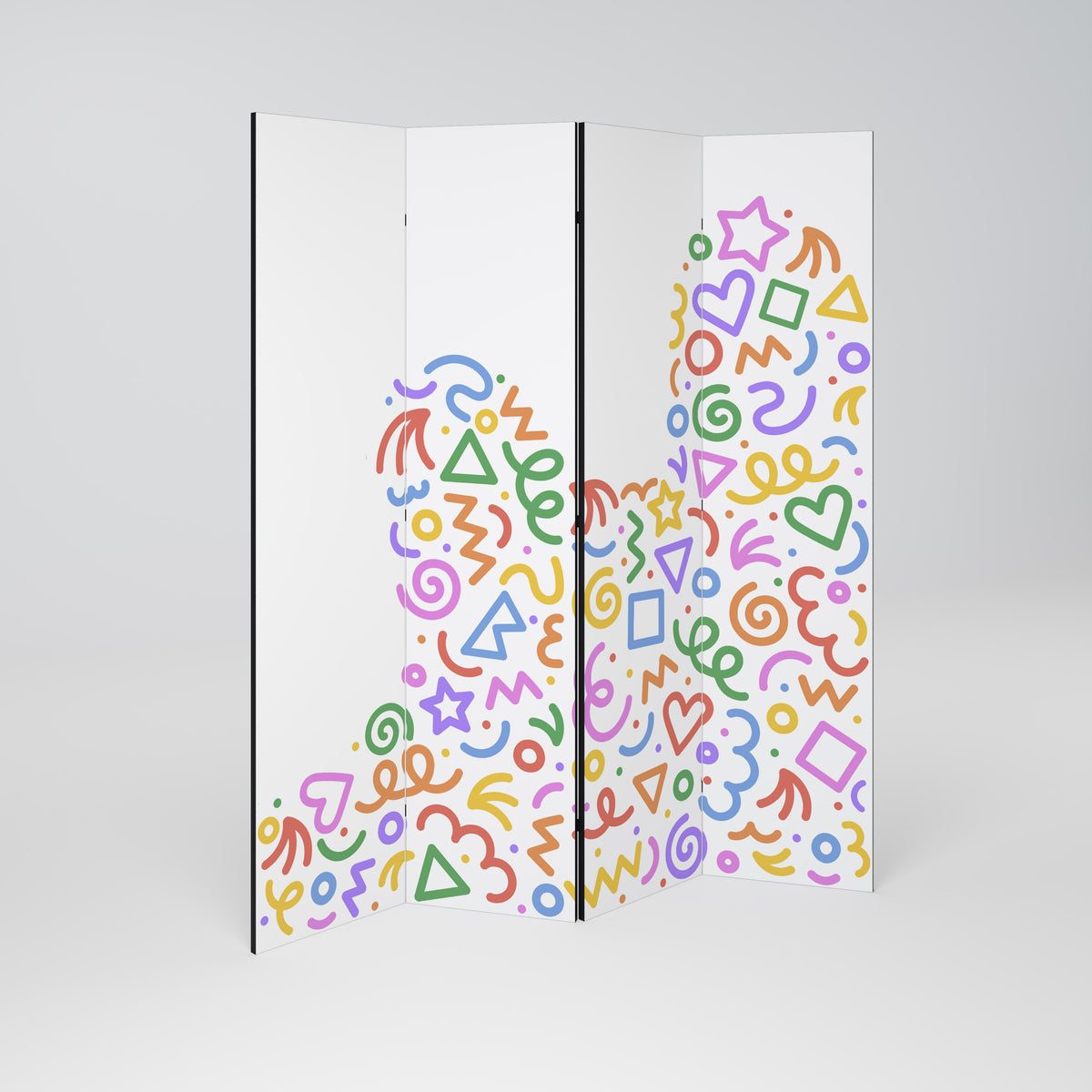 SHAPE EXCITEMENT Biombo de 4 paneles