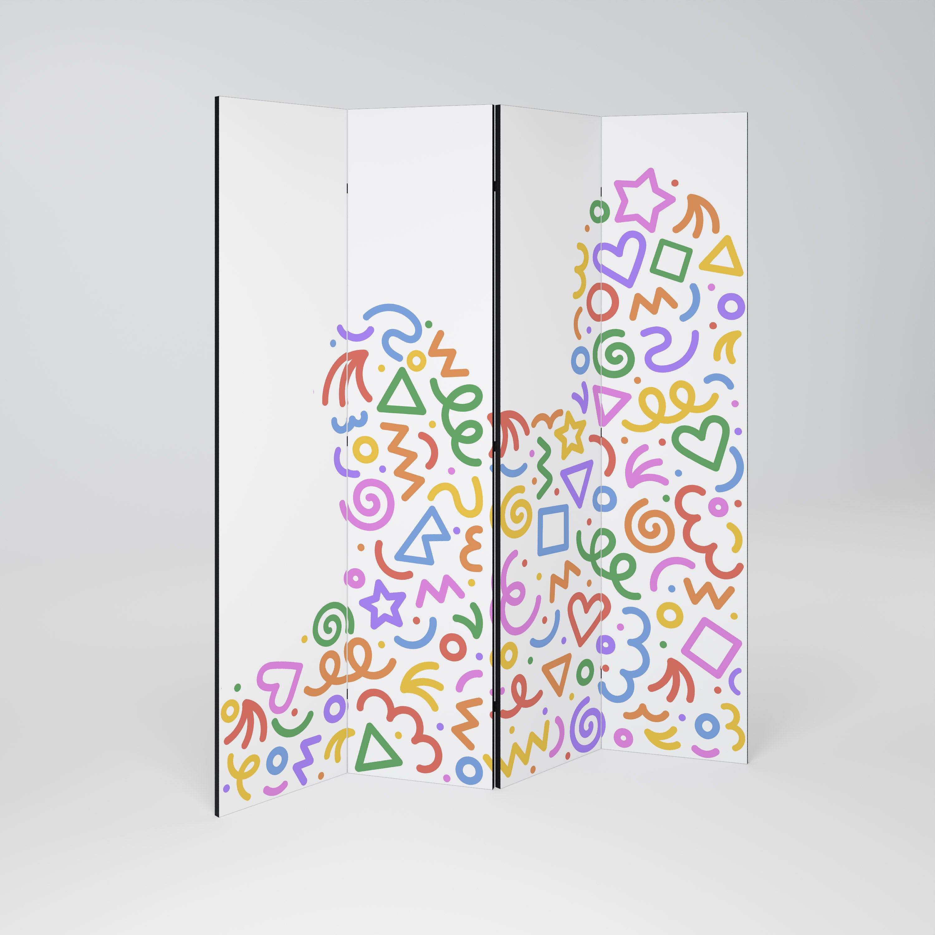 SHAPE EXCITEMENT Biombo de 4 paneles