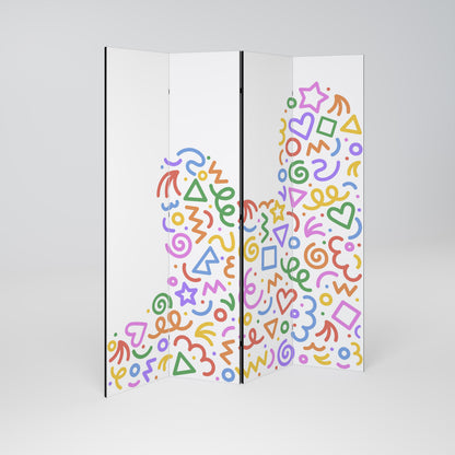 SHAPE EXCITEMENT Biombo de 4 paneles
