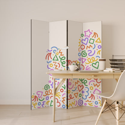 SHAPE EXCITEMENT Biombo de 4 paneles