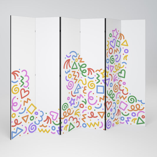 SHAPE EXCITEMENT Biombo de 6 paneles