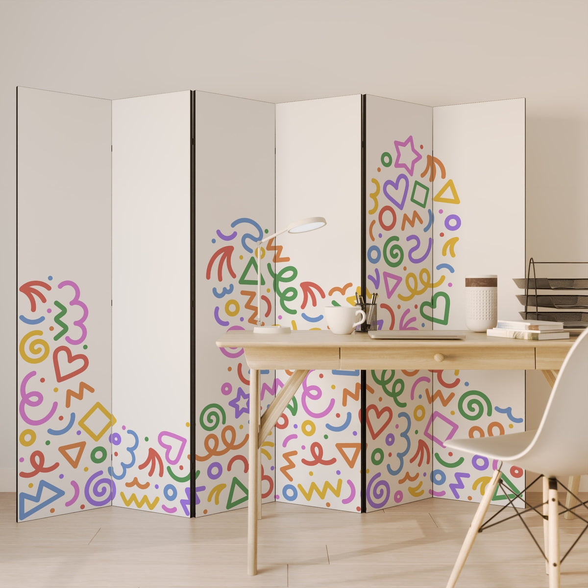 SHAPE EXCITEMENT Biombo de 6 paneles