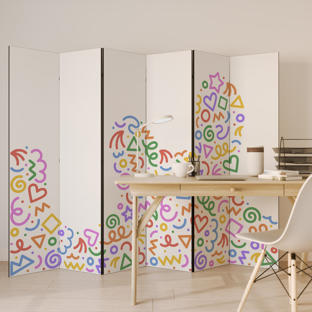 SHAPE EXCITEMENT Decorative 6-Panel Room Divider