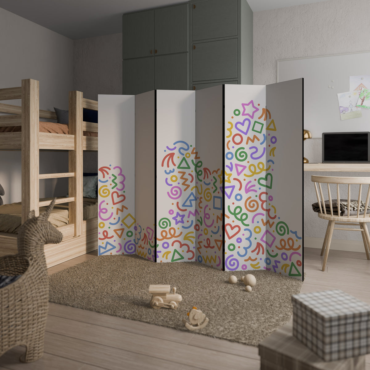 SHAPE EXCITEMENT Biombo de 6 paneles