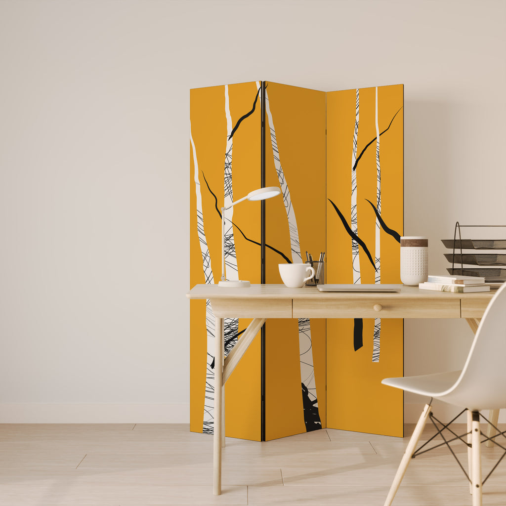 BIRCH ABSTRACT 3-Panel Room Divider