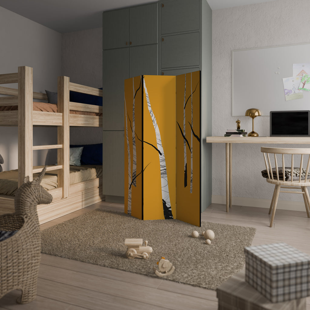 BIRCH ABSTRACT 3-Panel Room Divider