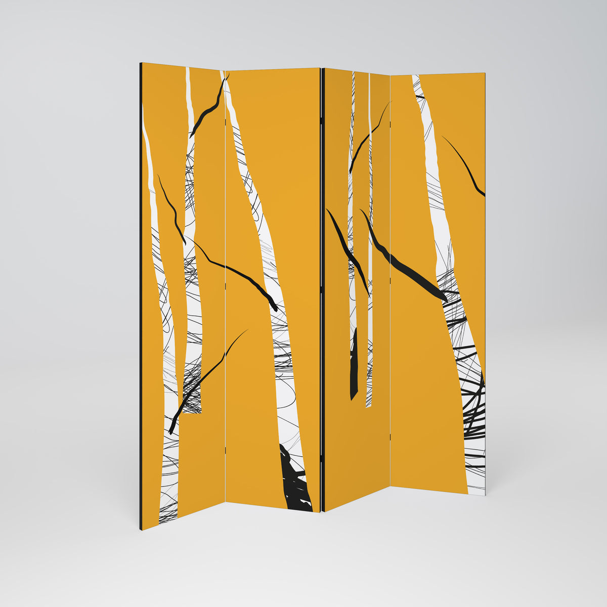 BIRCH ABSTRACT Biombo de 4 paneles