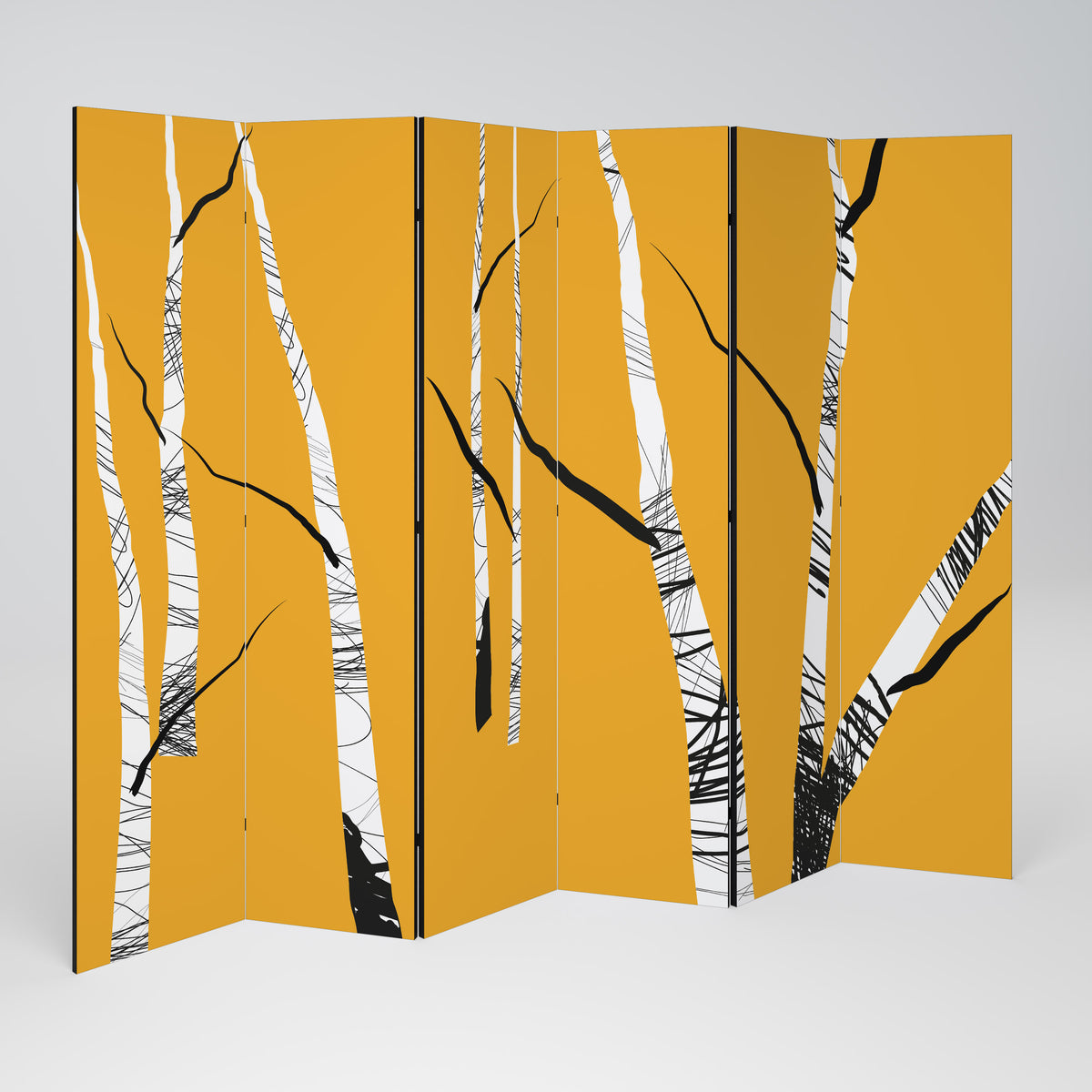 BIRCH ABSTRACT Biombo de 6 paneles