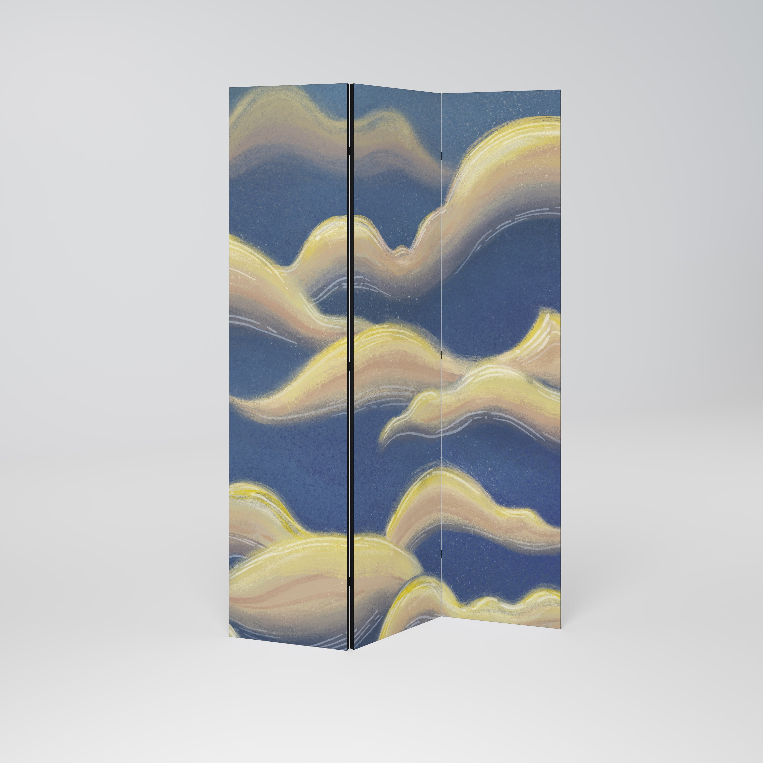 Biombo decorativo de 3 paneles CLOUD RUFFLE