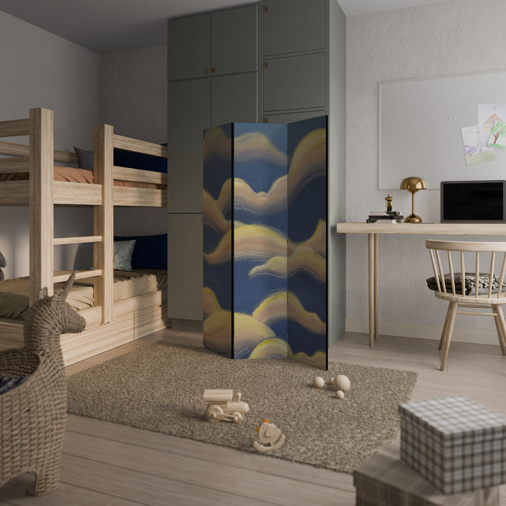 CLOUD RUFFLE 3-Panel Room Divider