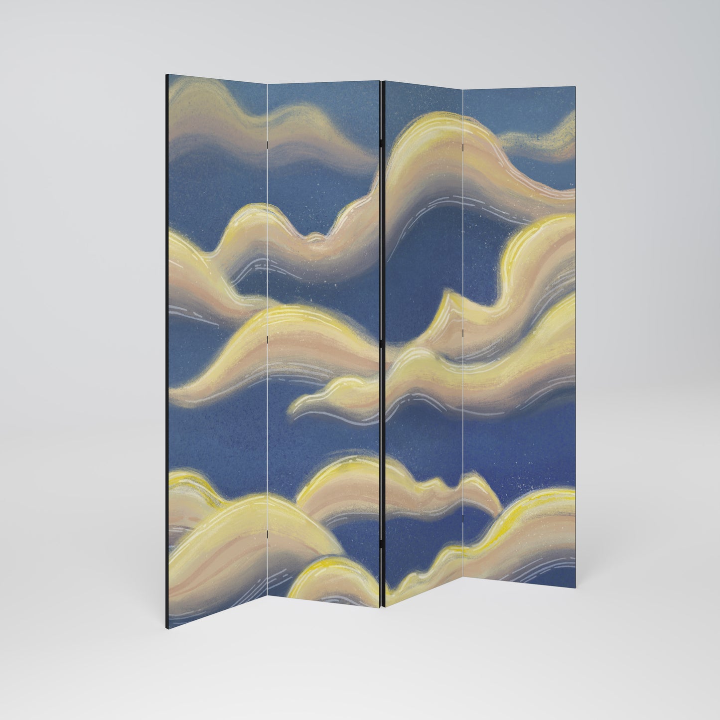 CLOUD RUFFLE Biombo de 4 paneles