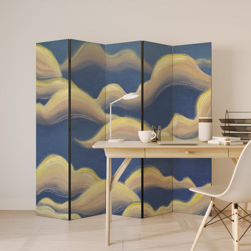 CLOUD RUFFLE Biombo Decorativo de 5 Paneles