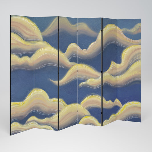 CLOUD RUFFLE Biombo de 6 paneles