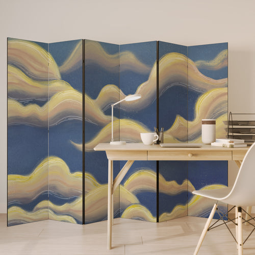 CLOUD RUFFLE Biombo Decorativo de 6 Paneles