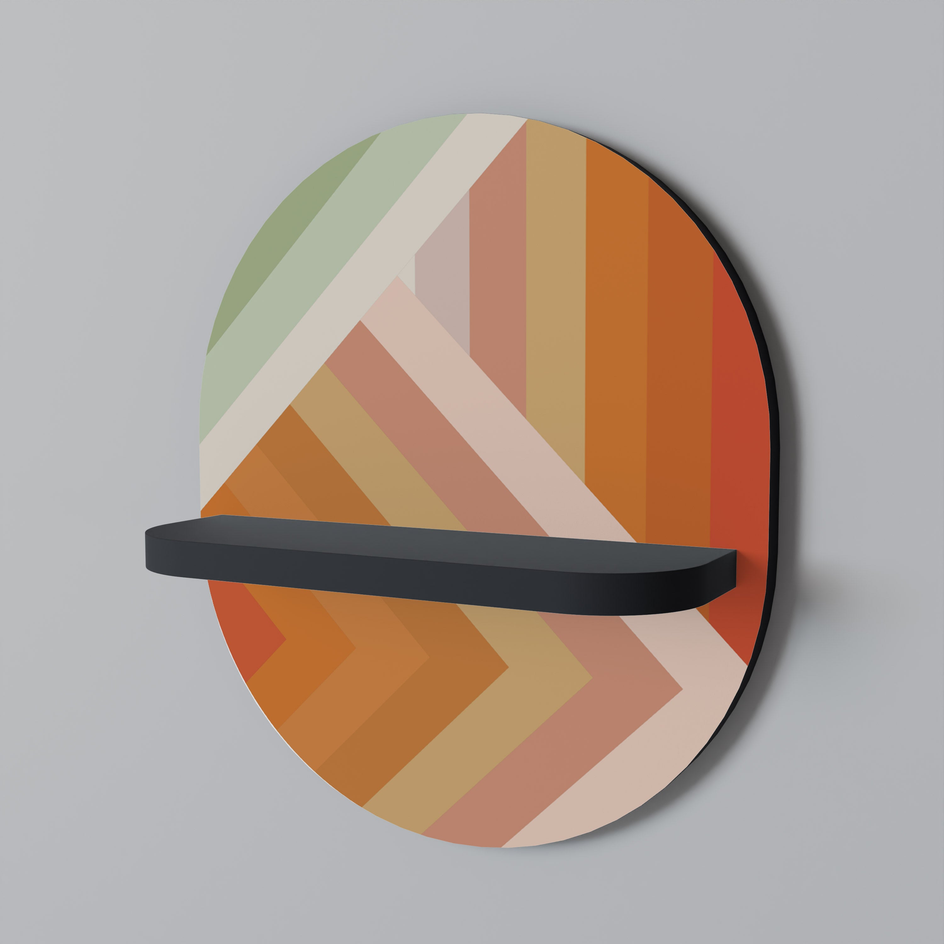 Estantería de arte ovalada con acabado negro de GRADIENT PICKS