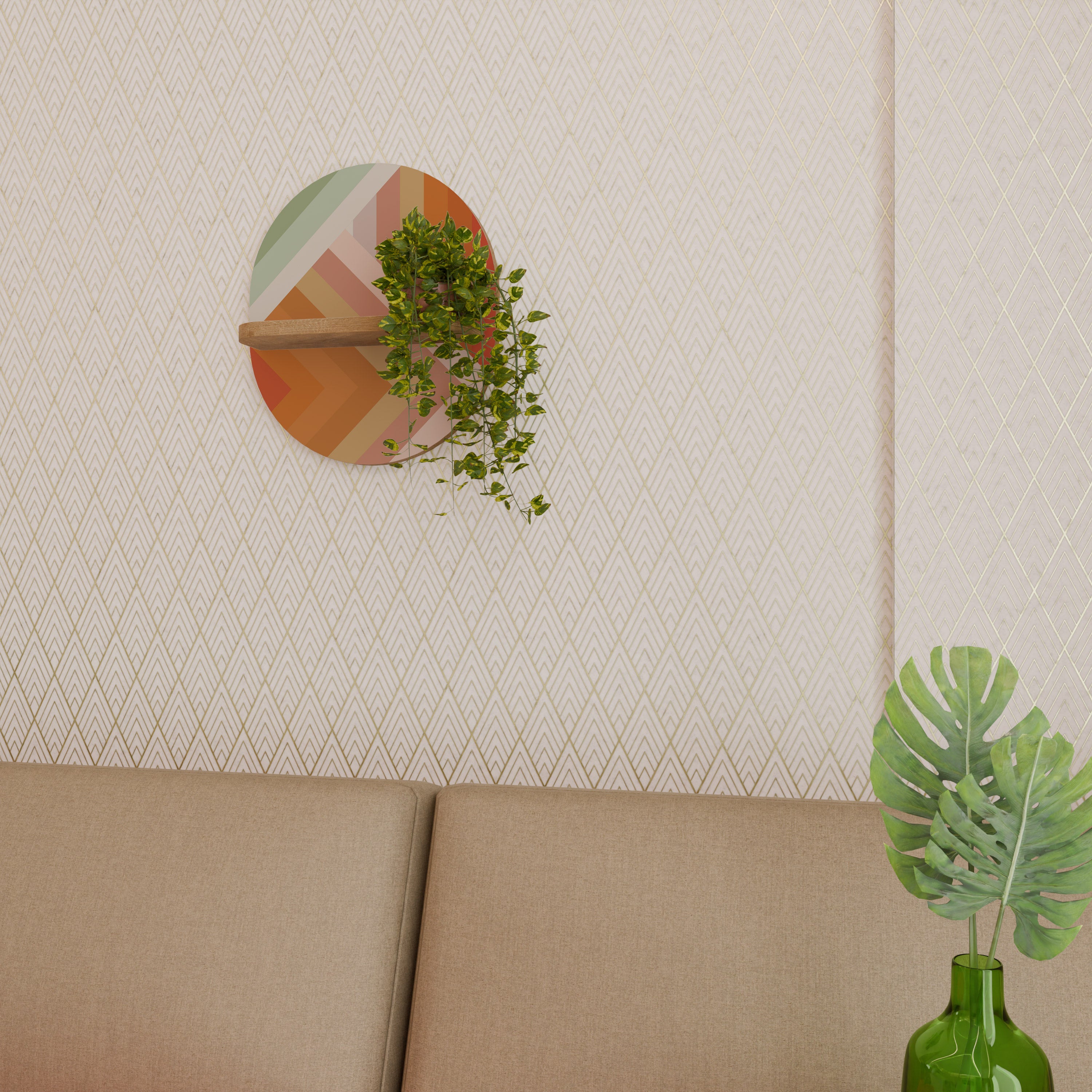 Estantería de arte ovalada con efecto roble de GRADIENT PICKS