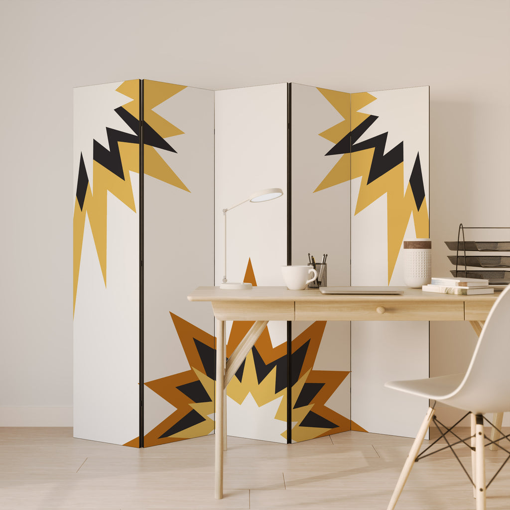 EXPLOSIVE HARMONY Decorative 5-Panel Room Divider