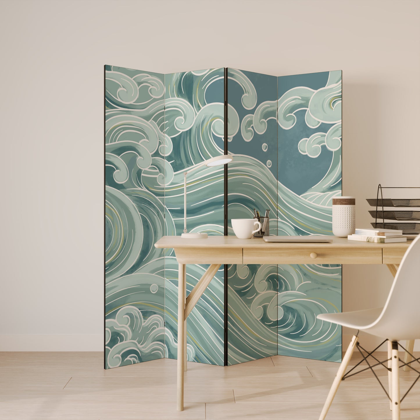 ASIAN SWAY Biombo de 4 paneles