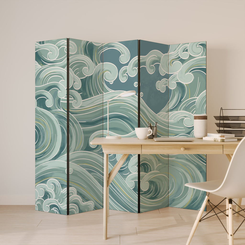 ASIAN SWAY Biombo de 5 paneles