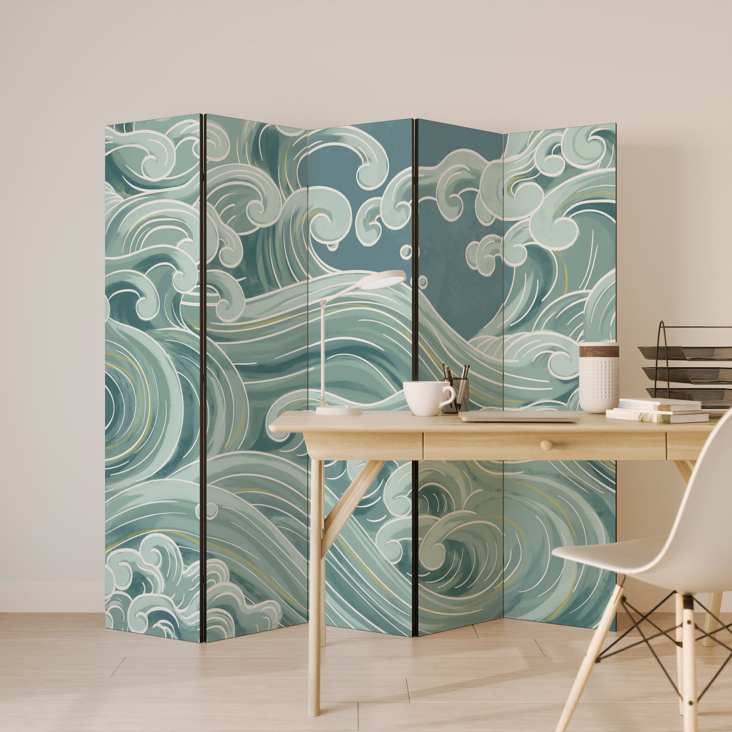 ASIAN SWAY Biombo de 5 paneles