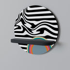 SPECTRA SHOWCASE Round Art Shelf In Black Finish