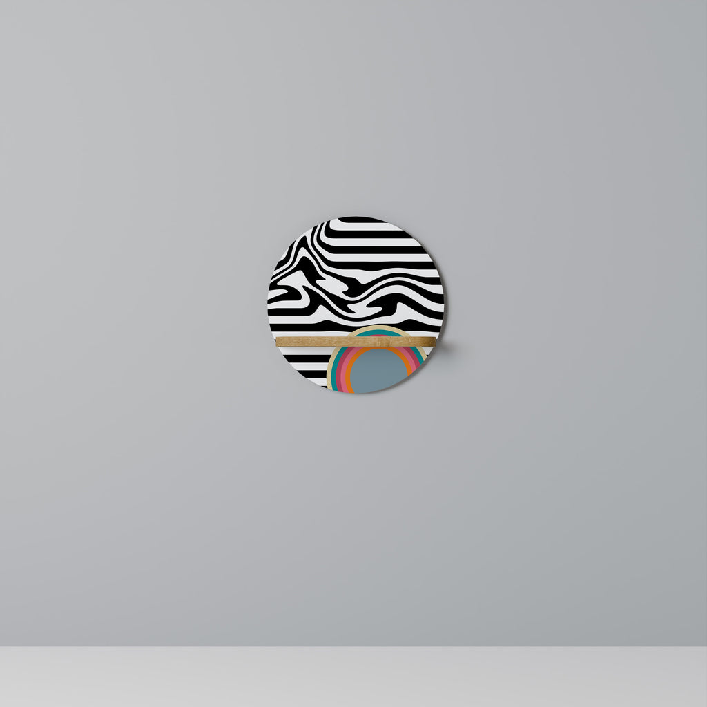 SPECTRA SHOWCASE Estantería de arte redonda con efecto roble