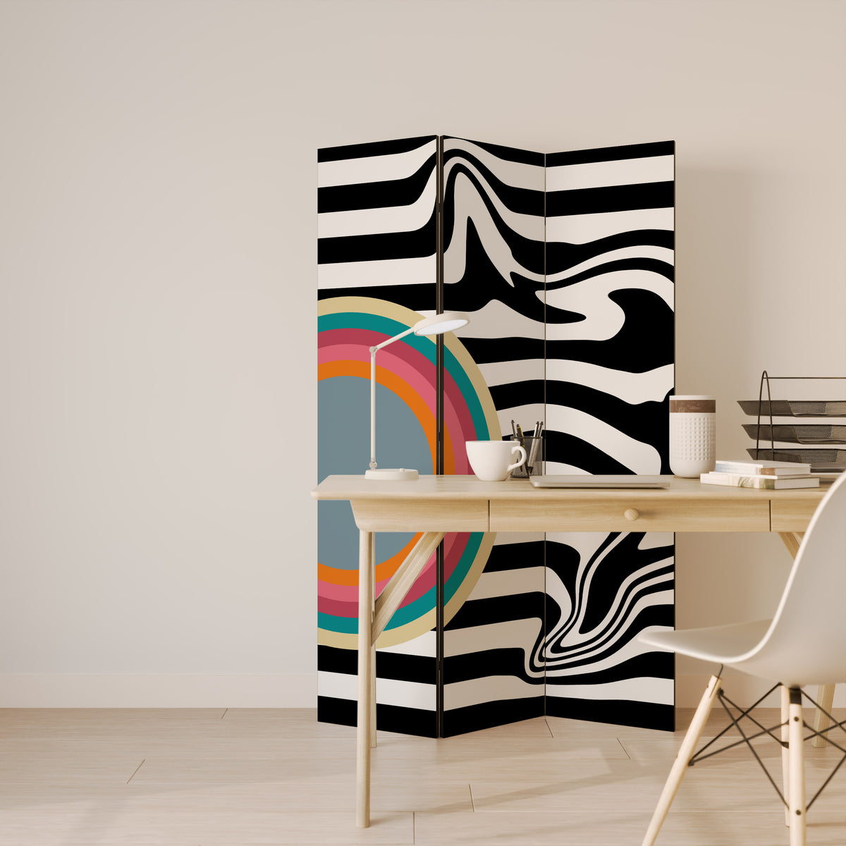 SPECTRA SHOWCASE Biombo de 3 paneles