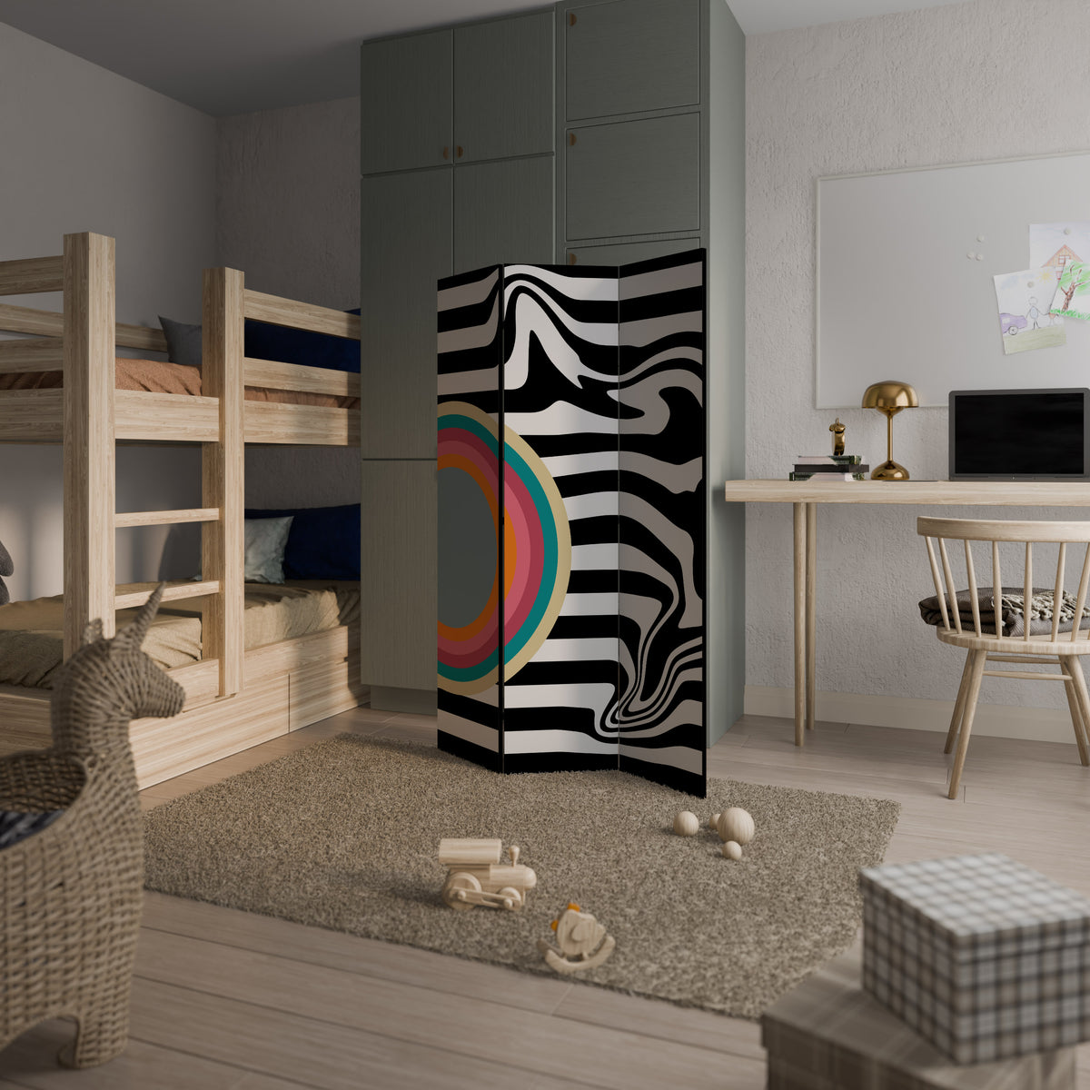 SPECTRA SHOWCASE Biombo de 3 paneles