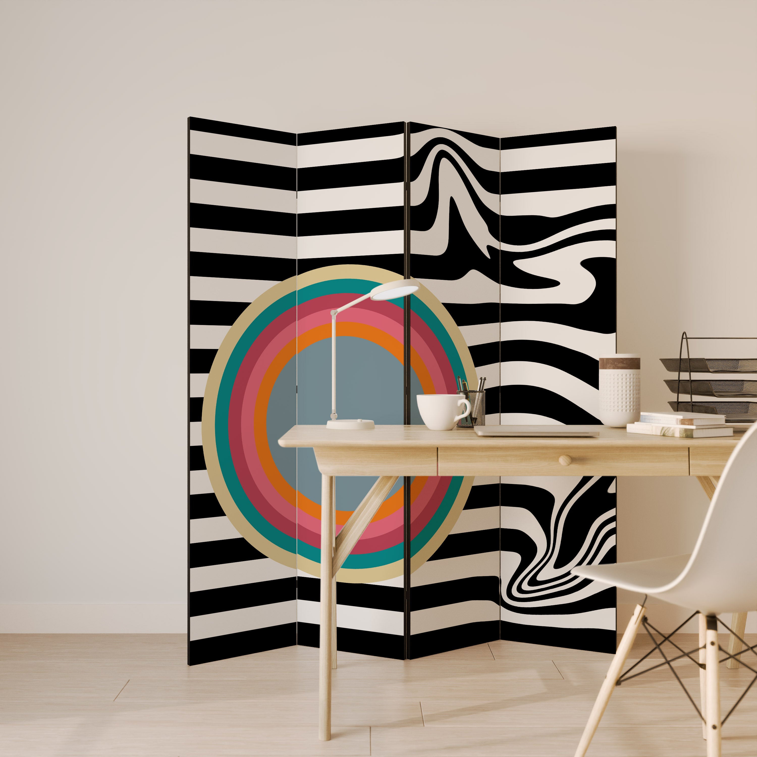 SPECTRA SHOWCASE Biombo de 4 paneles