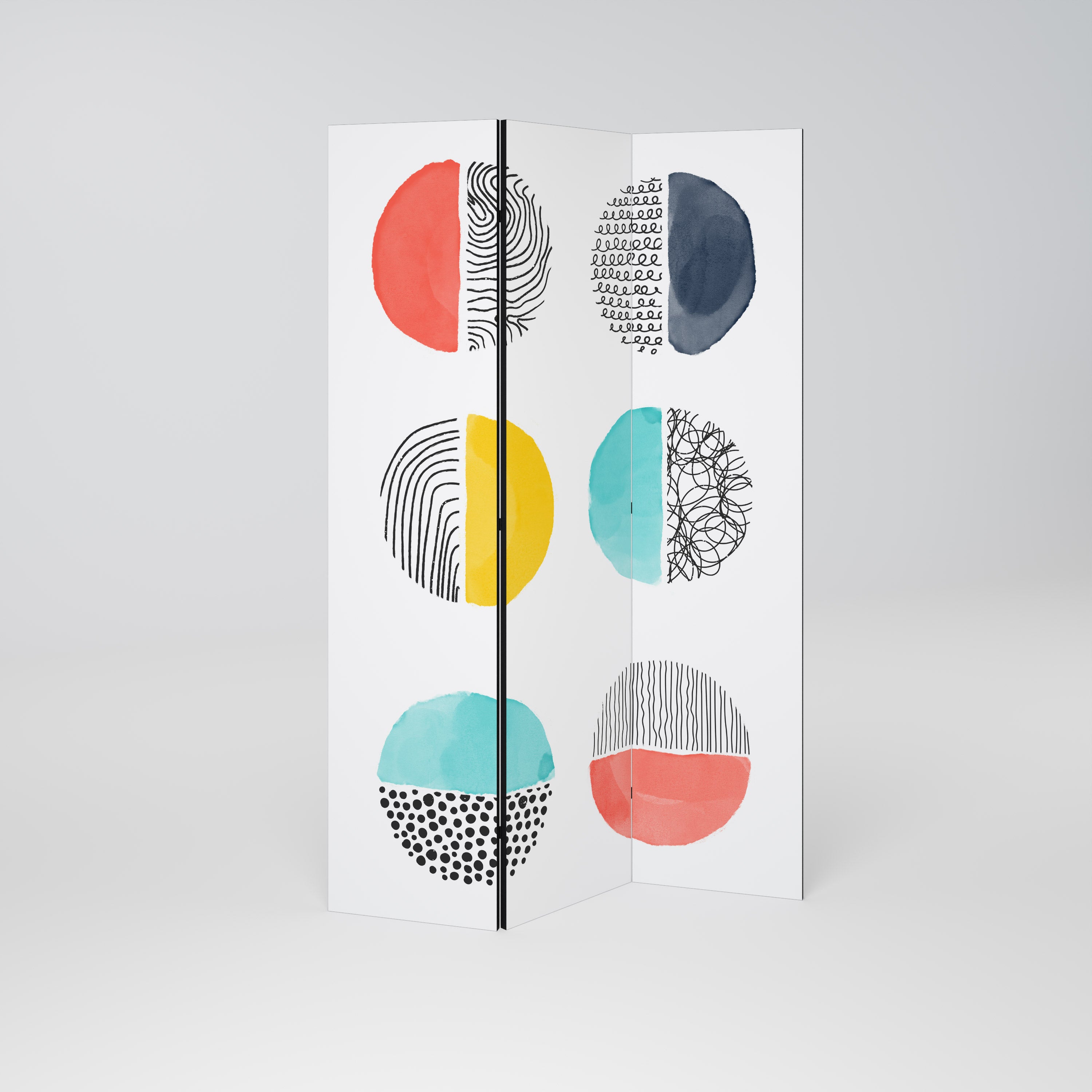 Divisor de ambientes decorativo de 3 paneles SHAPESHIFT TREASURES