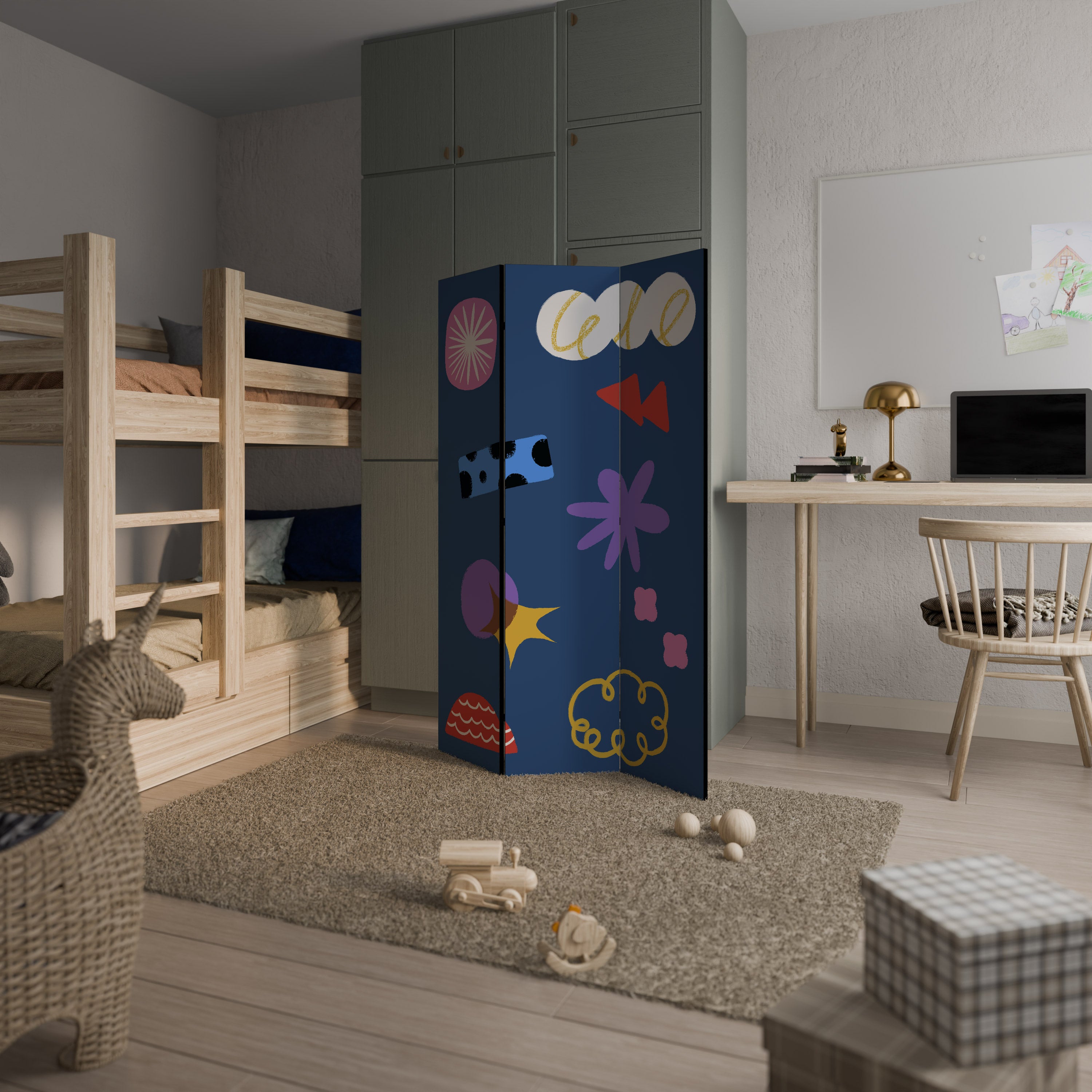 DREAMY HUMOR 3-Panel Room Divider