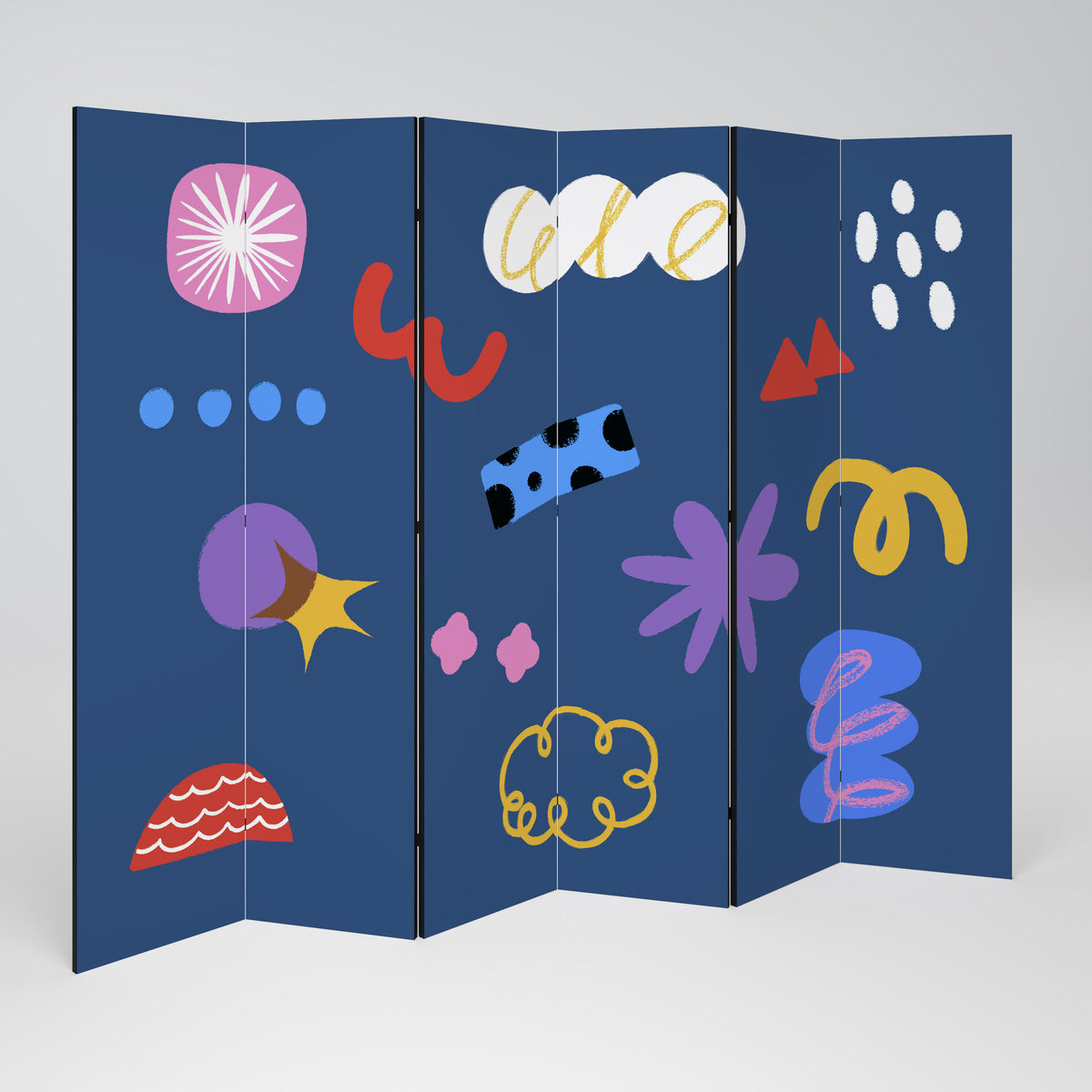 DREAMY HUMOR Biombo de 6 paneles