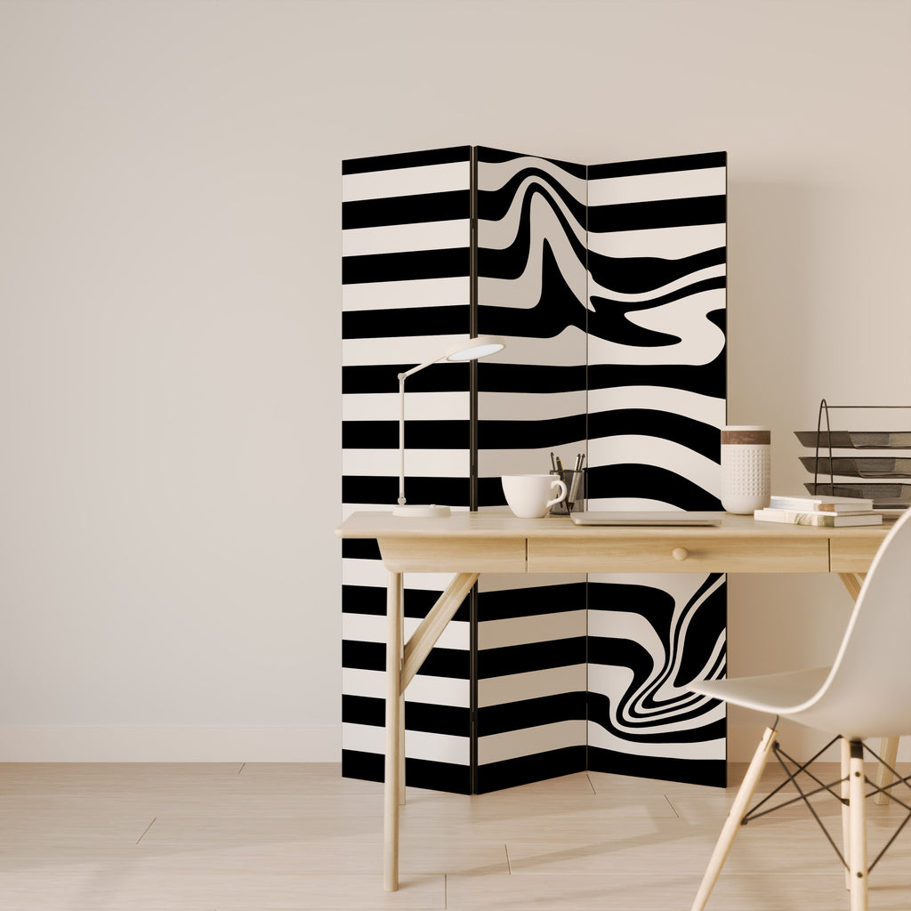 POLYLINE FUZZY 3-Panel Room Divider