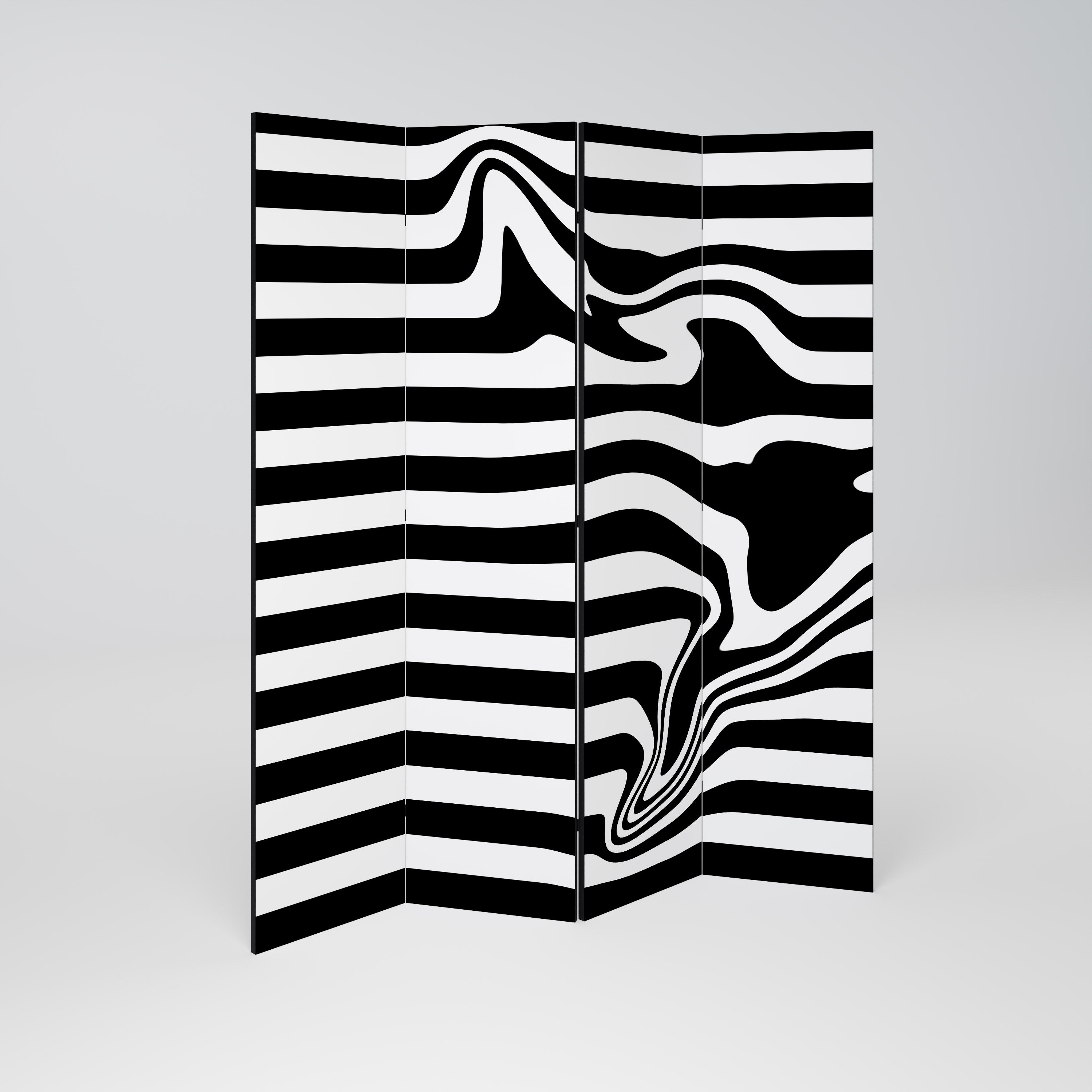 POLYLINE FUZZY Biombo de 4 paneles