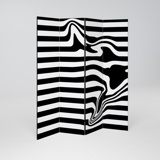 POLYLINE FUZZY Biombo de 4 paneles
