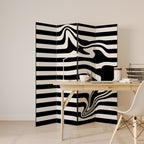 POLYLINE FUZZY Biombo Decorativo de 4 Paneles